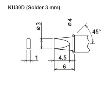 ปลายหัวแร้ง Cera cote solder tip kunoichi ku30d solder 3mm